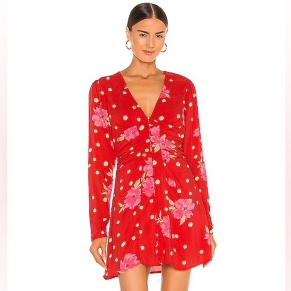 Free People women’s date night mini dress in strawberry - Picture 3 of 10